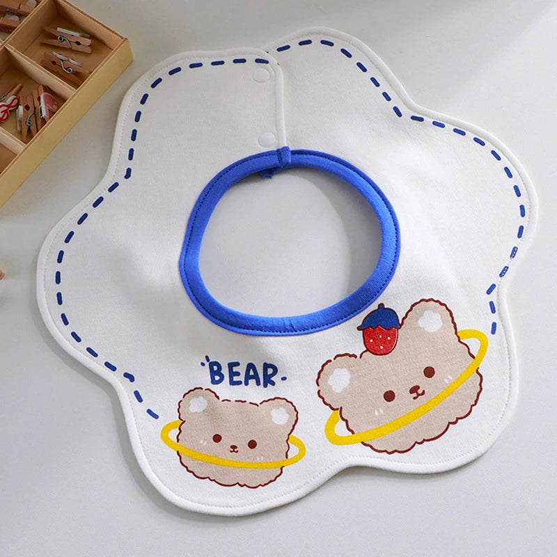 Bear Print Baby Bibs Pure Cotton Newborn Boys/Girls
