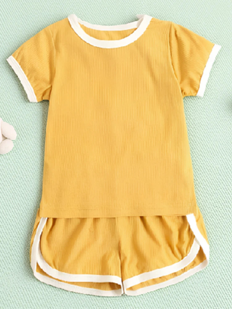 Toddlers Boys Girls Shirts + Shorts Clothing Sets Sport Kids Short Sleeve 2Pcs