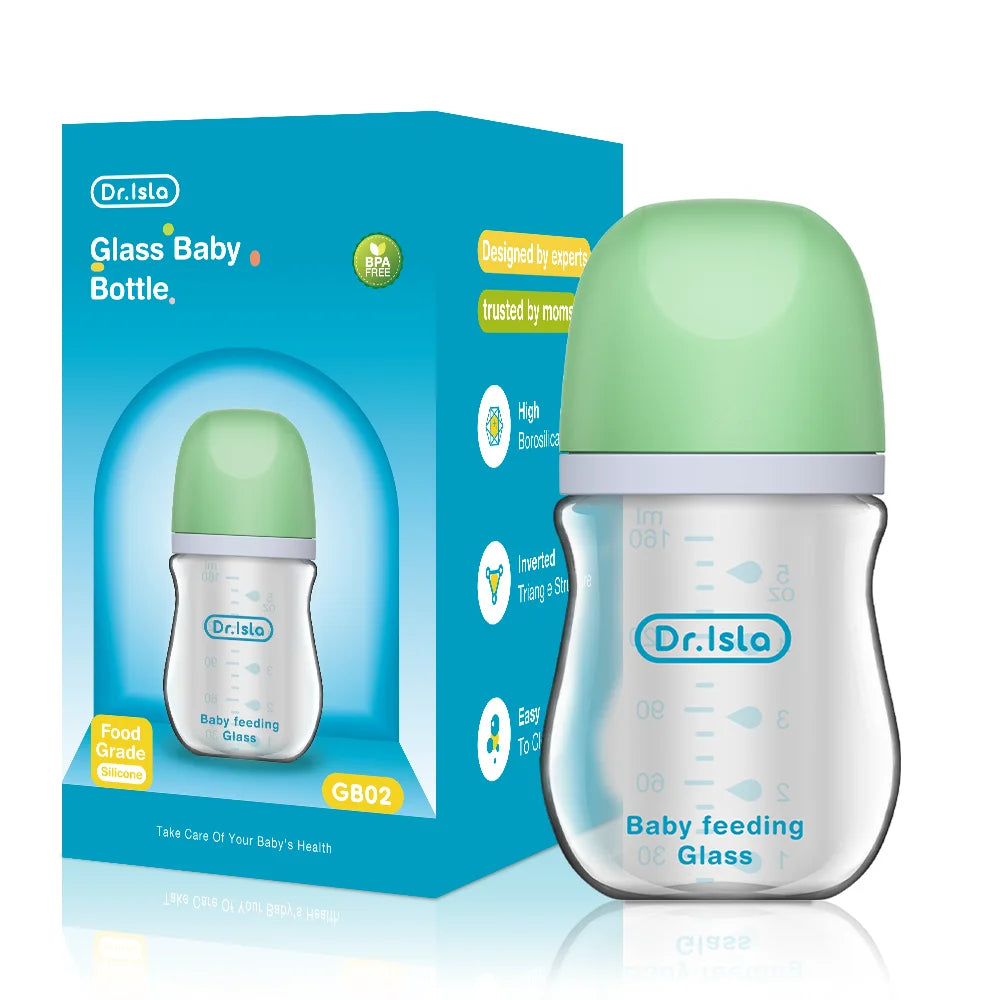 MAMIJOY 1PCS Newborn Feeding Bottles 90ML/160ML Baby Bottle Glass Bottles Anti-flatulence Milk Feeding Bottles Infant BPA free