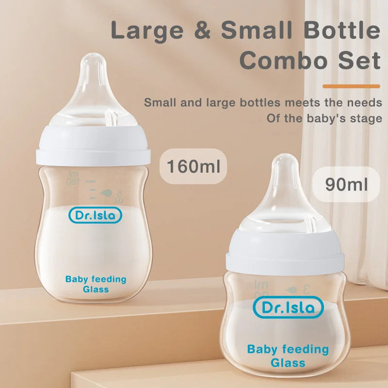 MAMIJOY 1PCS Newborn Feeding Bottles 90ML/160ML Baby Bottle Glass Bottles Anti-flatulence Milk Feeding Bottles Infant BPA free