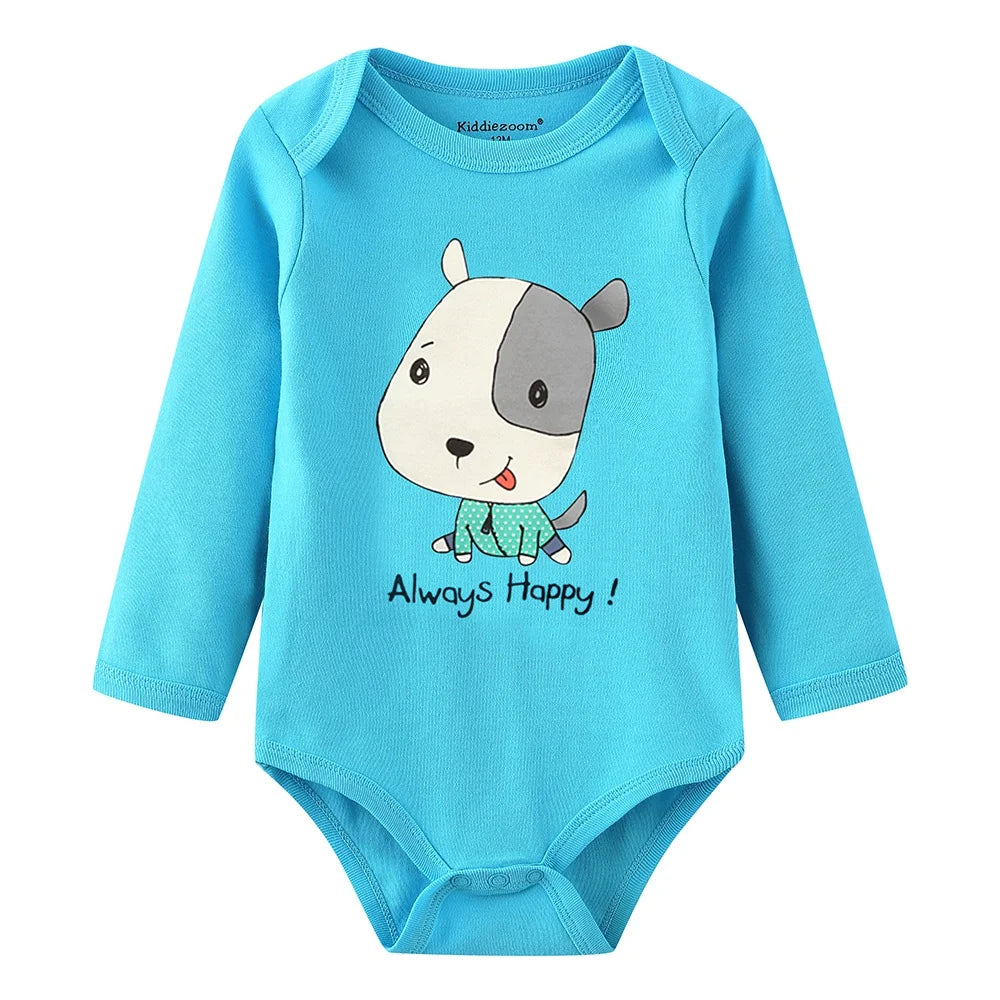 Newborn Fall Clothes Baby Boy Jumpsuit Cartoon Print Infant Bodysuit 0-24 Months Girl Toddler Romper Wholesale Cheap Stuff