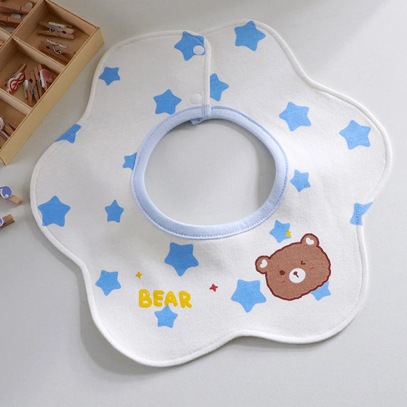 Bear Print Baby Bibs Pure Cotton Newborn Boys/Girls