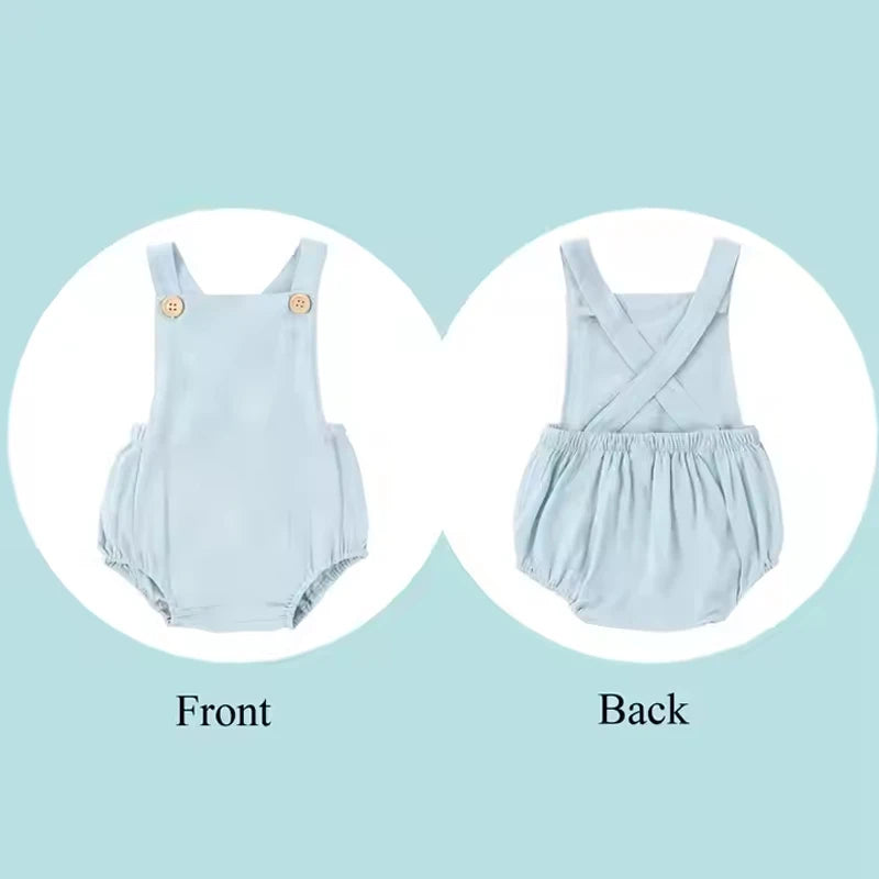 2026 Summer Newborn Baby Boys Girls Rompers Jumpsuit Overalls for Kids Cotton Linen Sleeveless Infant Baby Clothing