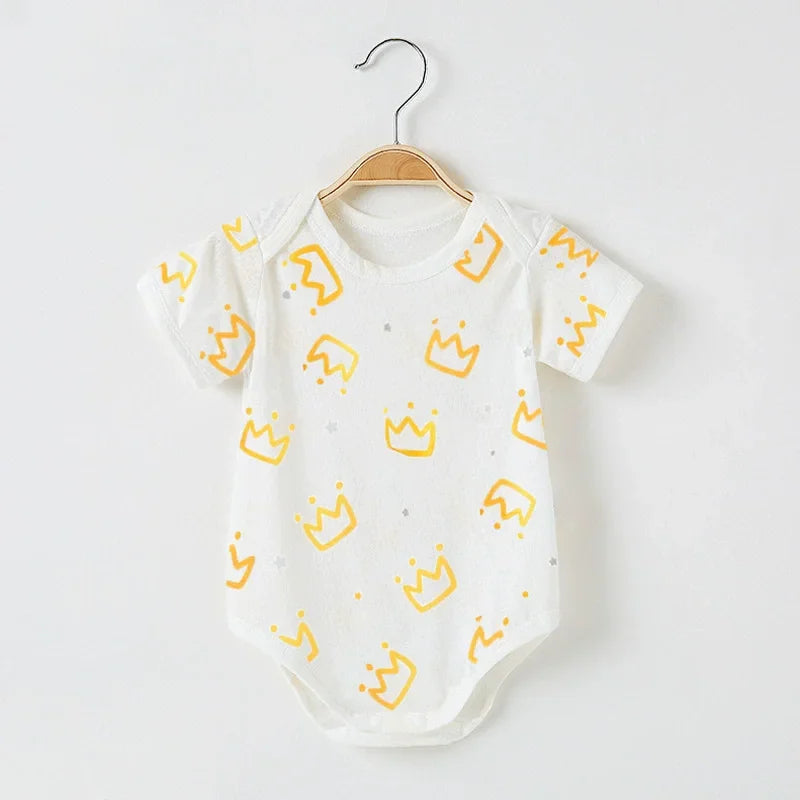 Unisex Baby Rompers Cartoon Mickey Short Sleeve Jumpsuits 0-12 Months Comfortable Cotton Romper for Baby Boys Or Girls