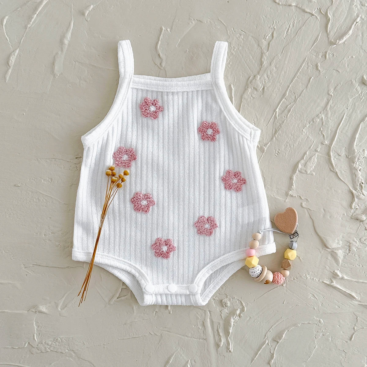 2025 Summer New Baby Girl Clothes Sweet And Cute Flower Towel Embroidery Suspenders Bodysuit Infants Baby Strap Romper Jumpsuit
