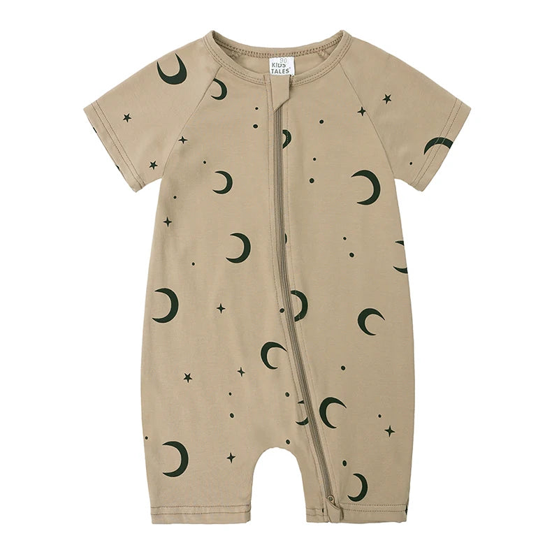 Summer Newborn Baby Cotton Bodysuits Infant Boy Girl Print Romper Fashion Short Sleeve Toddler Jumpsuit Soft Skin-friendly Thih