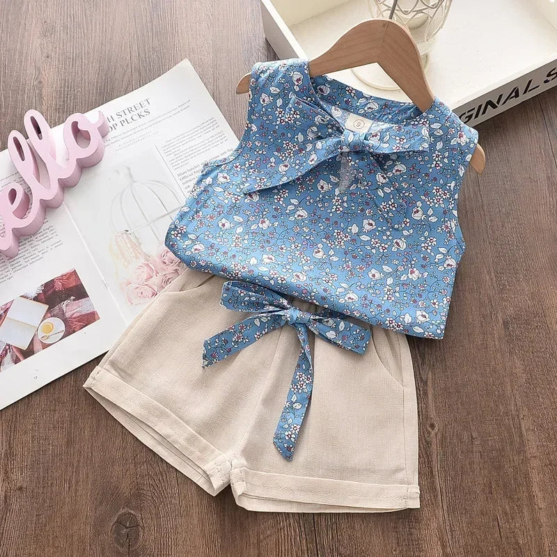 Toddler Girl Summer Clothing Set Baby Girls Printed T-shirt + Short Pants Outfit Infant Kids' Fashion Clothes 0-5 Years