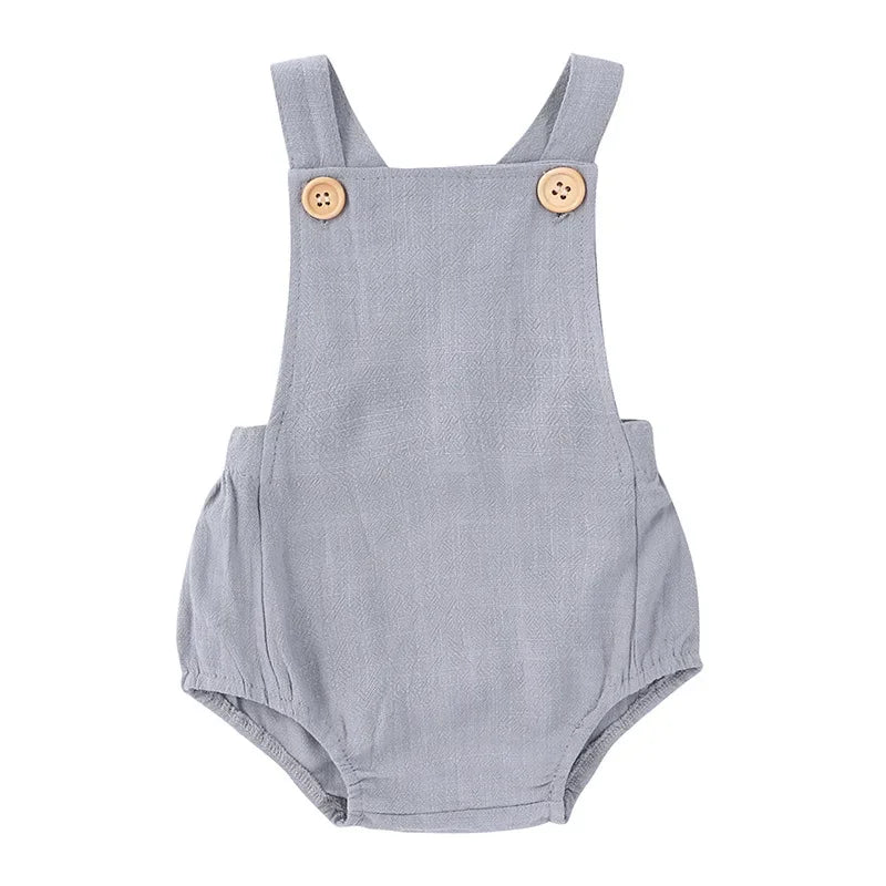 2026 Summer Newborn Baby Boys Girls Rompers Jumpsuit Overalls for Kids Cotton Linen Sleeveless Infant Baby Clothing