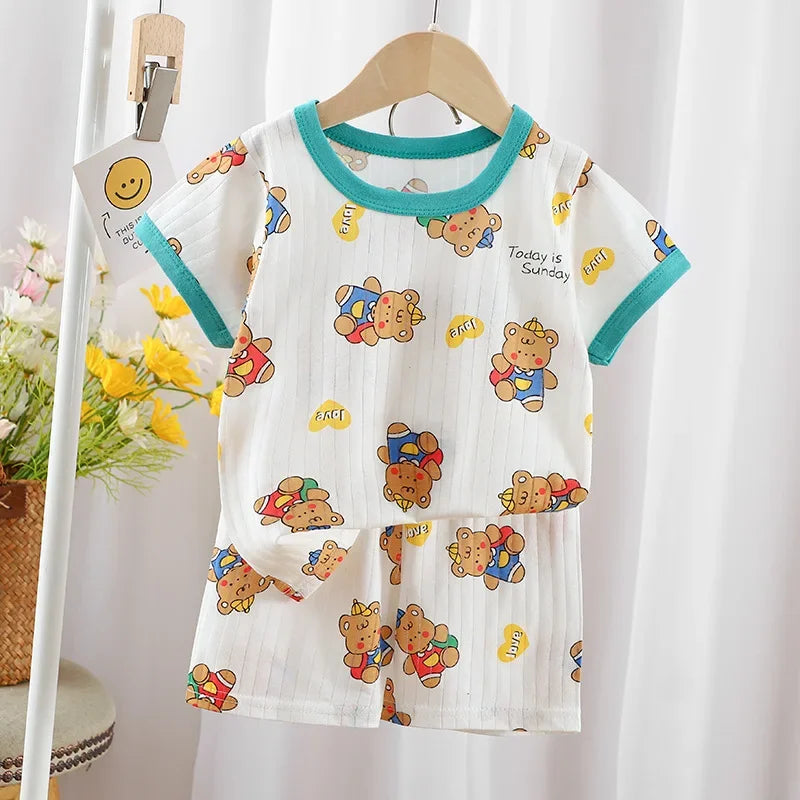 Baby Clothes New Summer Children's Clothing Children's Short-sleeved Shorts Suits Boys Girls Loungewear Outfit Children' Set