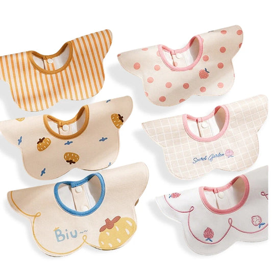 3Pcs Waterproof Bibs for Infants Embroidered Pattern Baby Bibs Comfortable Newborns Bibs Comfortable Cotton Bibs Gift
