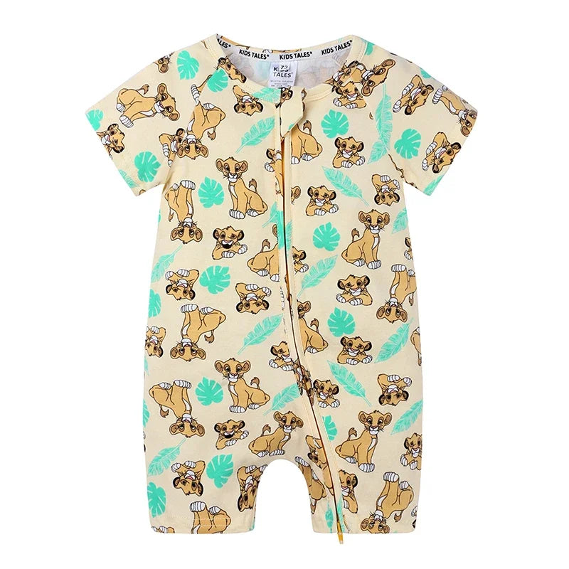 Summer Newborn Baby Cotton Bodysuits Infant Boy Girl Print Romper Fashion Short Sleeve Toddler Jumpsuit Soft Skin-friendly Thih