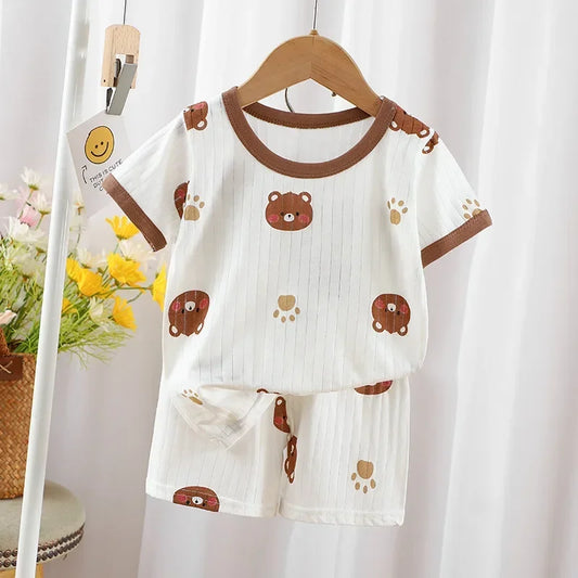 Baby Clothes New Summer Children's Clothing Children's Short-sleeved Shorts Suits Boys Girls Loungewear Outfit Children' Set