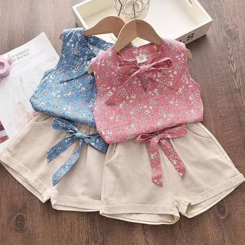 Toddler Girl Summer Clothing Set Baby Girls Printed T-shirt + Short Pants Outfit Infant Kids' Fashion Clothes 0-5 Years