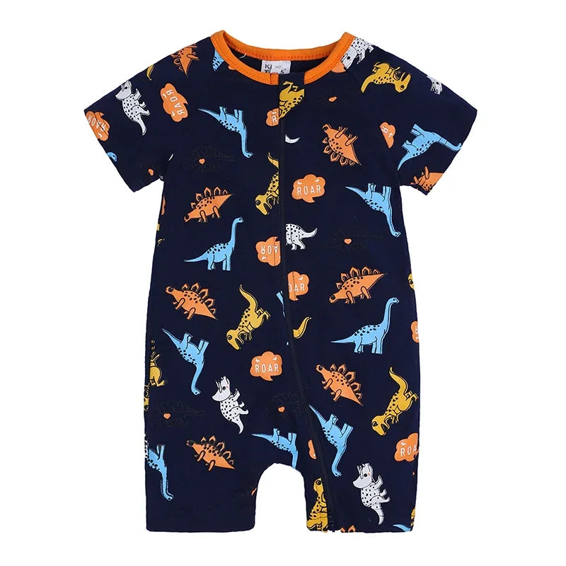 Summer Newborn Baby Cotton Bodysuits Infant Boy Girl Print Romper Fashion Short Sleeve Toddler Jumpsuit Soft Skin-friendly Thih