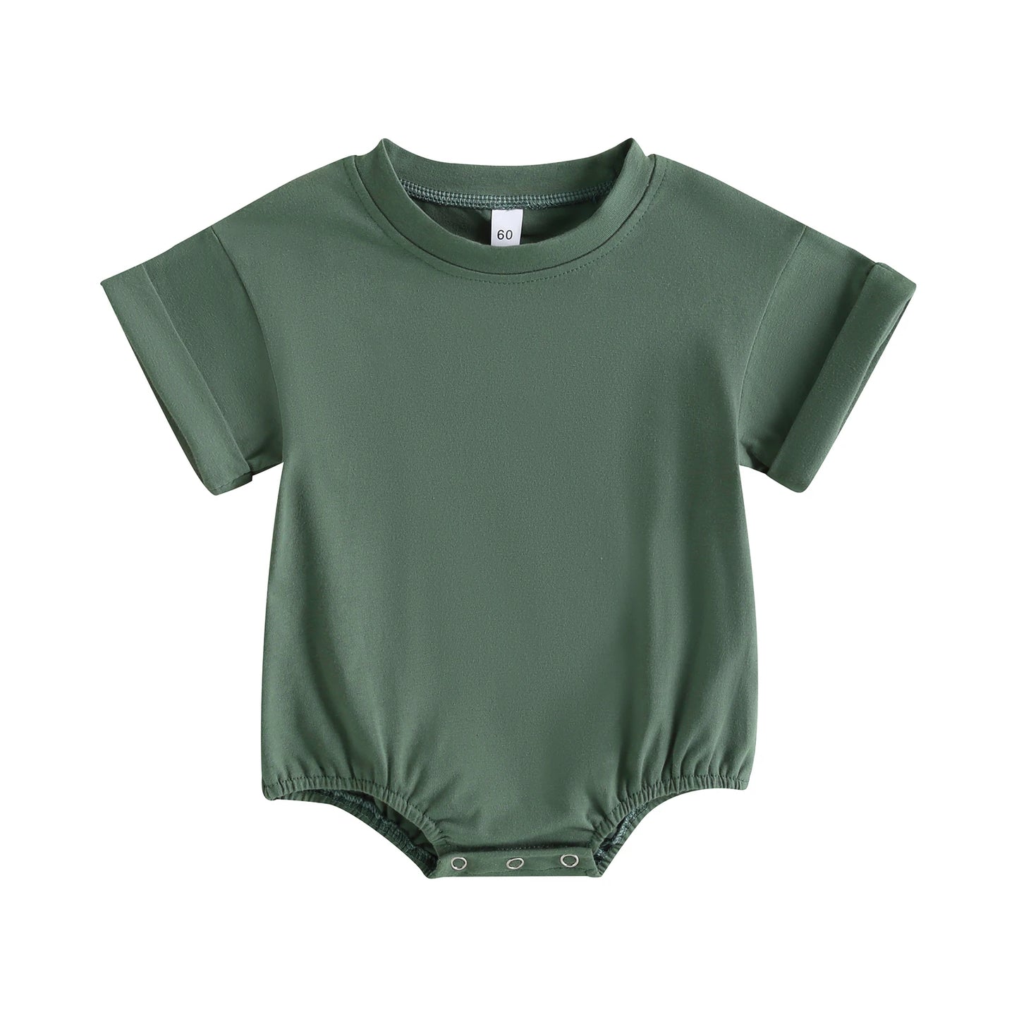 Citgeett Summer Infant Baby Boys Girls Bodysuit Short Sleeve Solid Color Jumpsuit Solid Casual Clothes