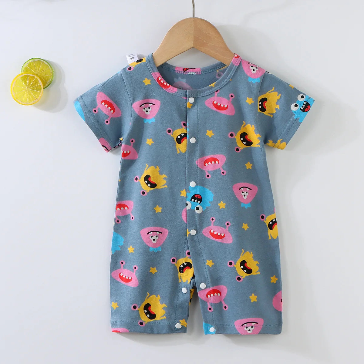 2025 New Baby Onesies Climbing Clothes Pure Cotton Summer Newborn Boys Girls Rompers Short-Sleeved Thin Harness Infant Clothes