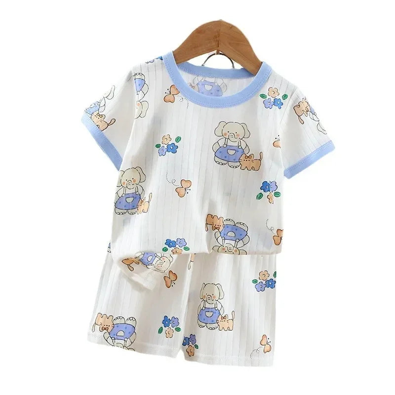 Baby Clothes New Summer Children's Clothing Children's Short-sleeved Shorts Suits Boys Girls Loungewear Outfit Children' Set