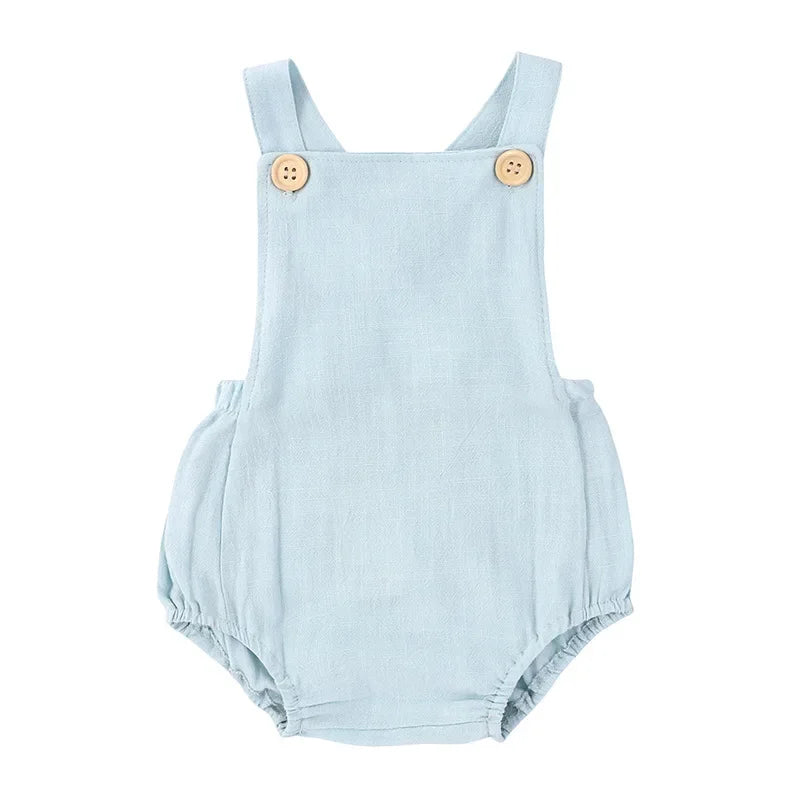 2026 Summer Newborn Baby Boys Girls Rompers Jumpsuit Overalls for Kids Cotton Linen Sleeveless Infant Baby Clothing