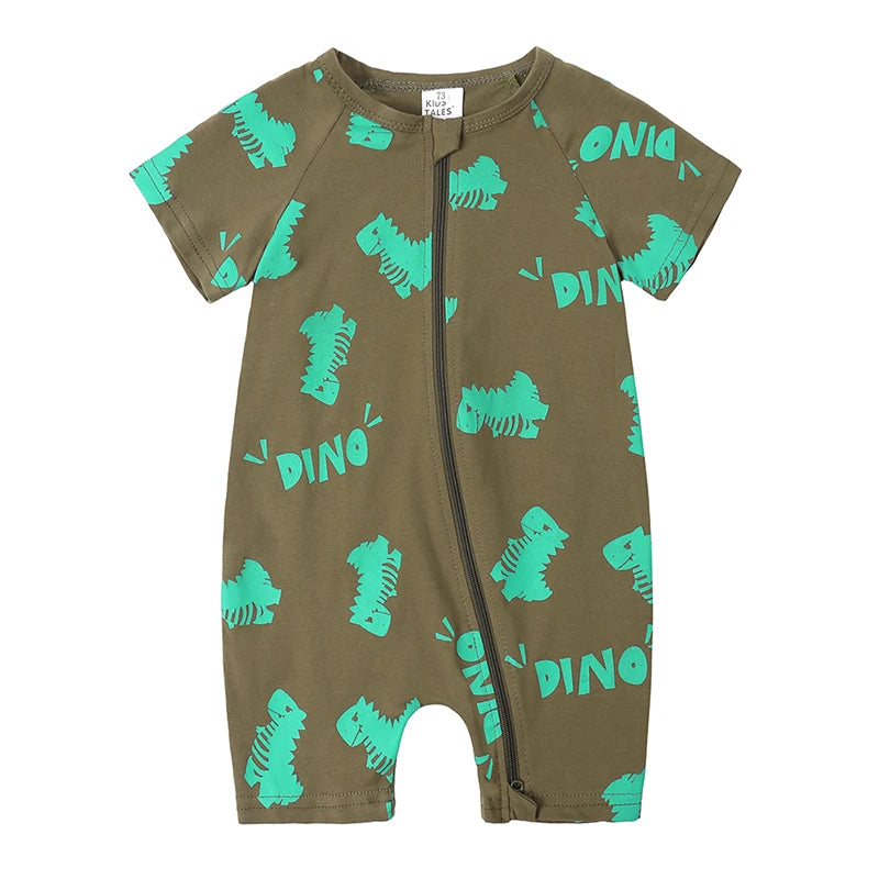 Summer Newborn Baby Cotton Bodysuits Infant Boy Girl Print Romper Fashion Short Sleeve Toddler Jumpsuit Soft Skin-friendly Thih