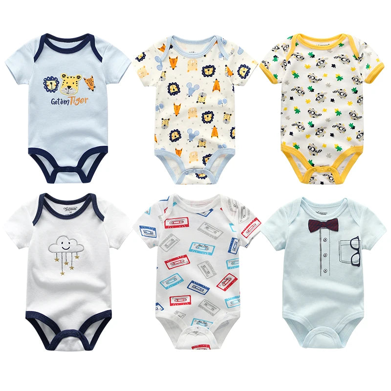 Newborn Fall Clothes Baby Boy Jumpsuit Cartoon Print Infant Bodysuit 0-24 Months Girl Toddler Romper Wholesale Cheap Stuff