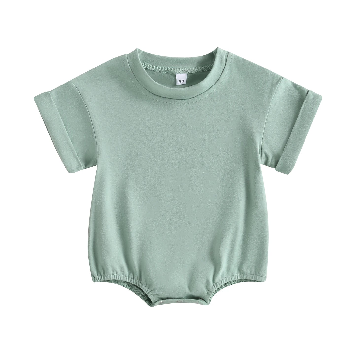 Citgeett Summer Infant Baby Boys Girls Bodysuit Short Sleeve Solid Color Jumpsuit Solid Casual Clothes