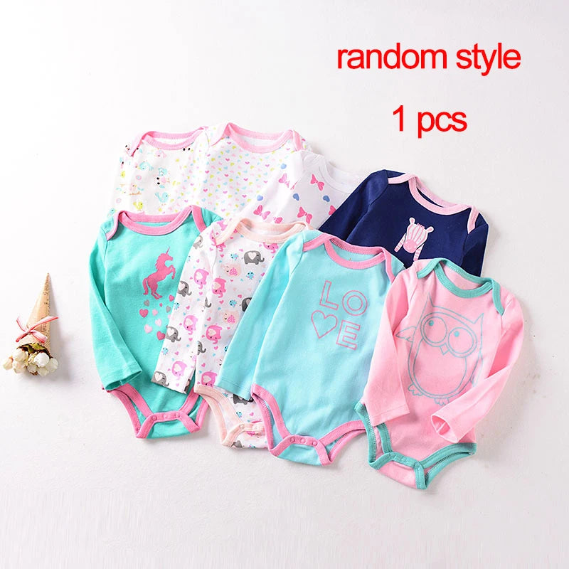 Newborn Fall Clothes Baby Boy Jumpsuit Cartoon Print Infant Bodysuit 0-24 Months Girl Toddler Romper Wholesale Cheap Stuff