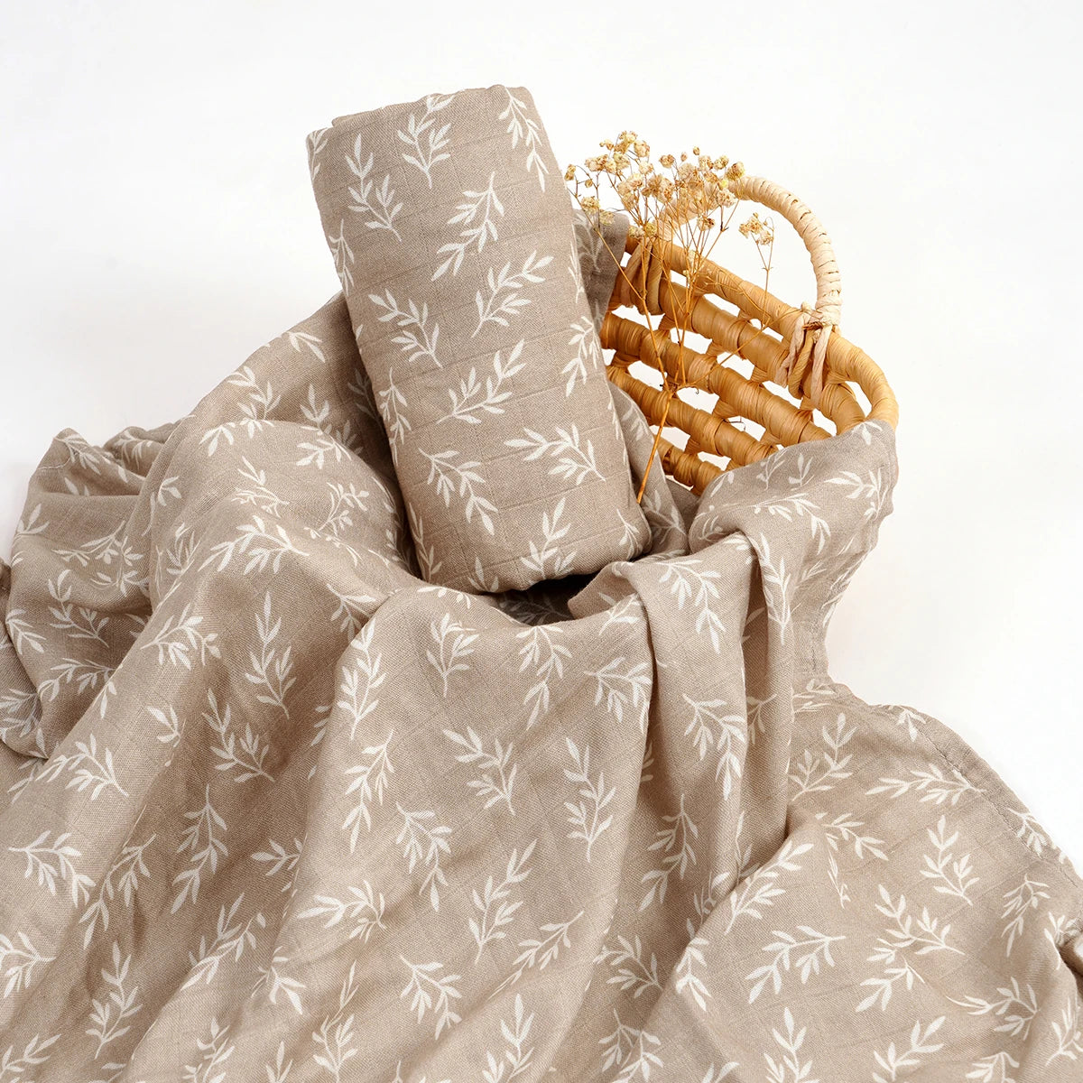 Premier Quality Bamboo Cotton Baby Muslin Swaddle Blanket Soft Newborn Wrap Infant Bath Towel Stroller Cover 120x110cm