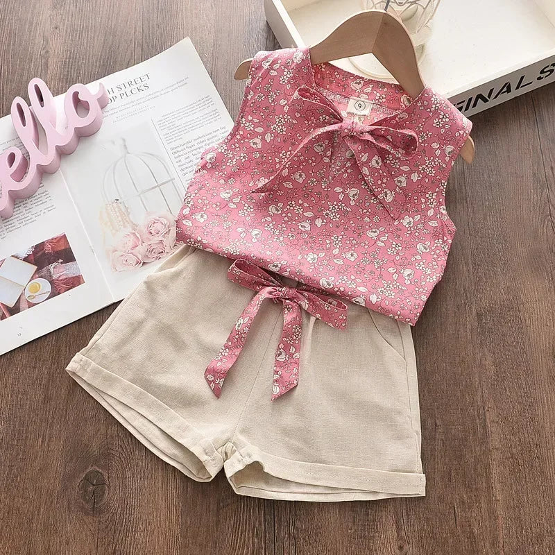 Toddler Girl Summer Clothing Set Baby Girls Printed T-shirt + Short Pants Outfit Infant Kids' Fashion Clothes 0-5 Years