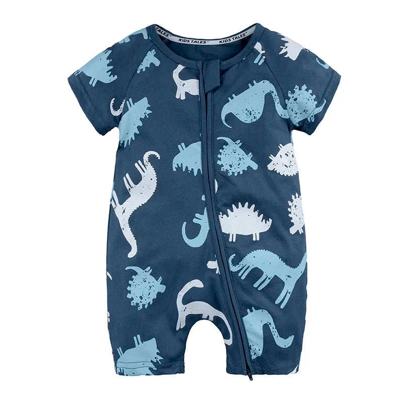 Summer Newborn Baby Cotton Bodysuits Infant Boy Girl Print Romper Fashion Short Sleeve Toddler Jumpsuit Soft Skin-friendly Thih