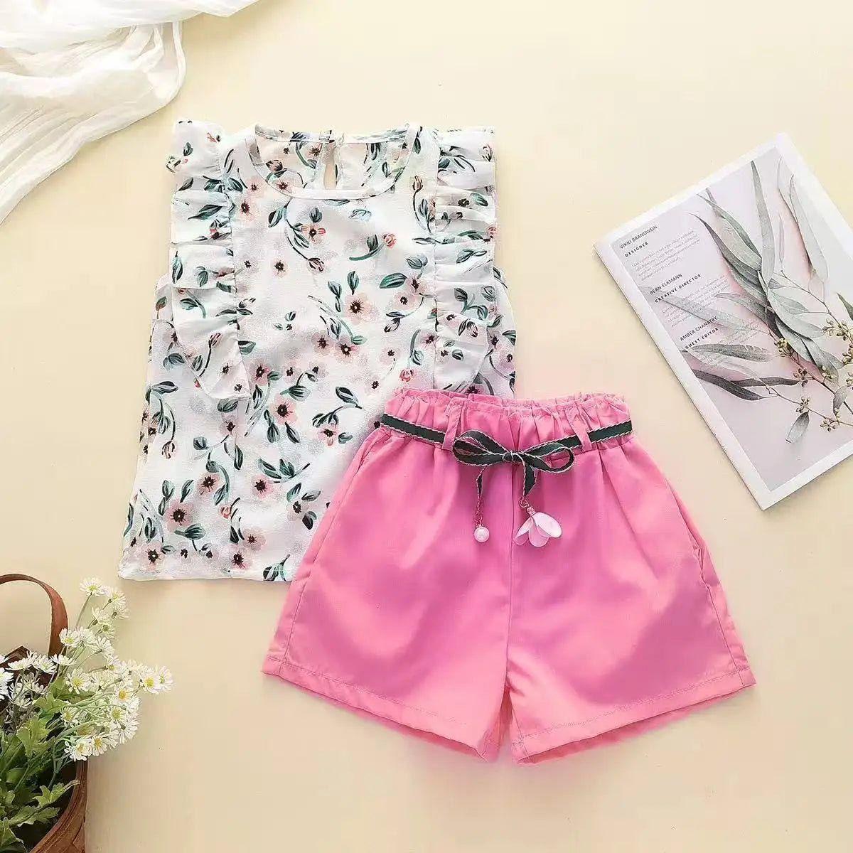 Toddler Girl Summer Clothing Set Baby Girls Printed T-shirt + Short Pants Outfit Infant Kids' Fashion Clothes 0-5 Years