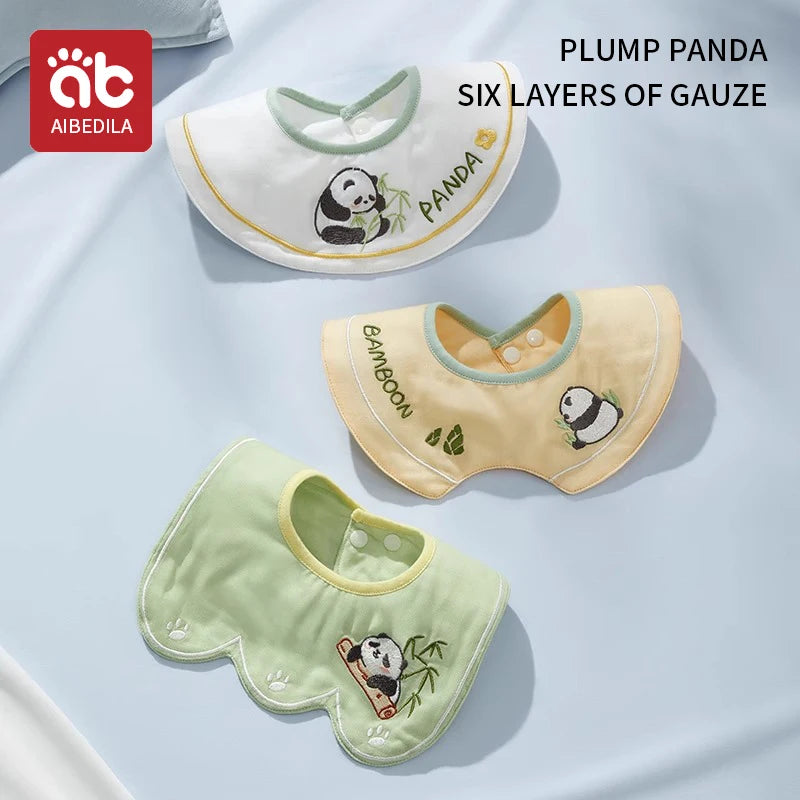 3pcs New Cotton Baby Bib Embroidery Bib Baby Drool Towel Boys and Girls Drool Pocket Waterproof Baby