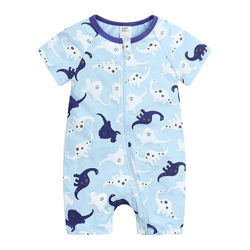 Summer Newborn Baby Cotton Bodysuits Infant Boy Girl Print Romper Fashion Short Sleeve Toddler Jumpsuit Soft Skin-friendly Thih