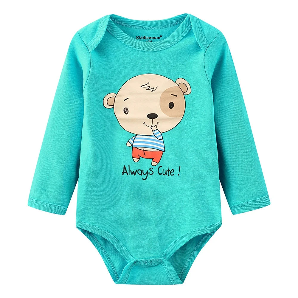 Newborn Fall Clothes Baby Boy Jumpsuit Cartoon Print Infant Bodysuit 0-24 Months Girl Toddler Romper Wholesale Cheap Stuff