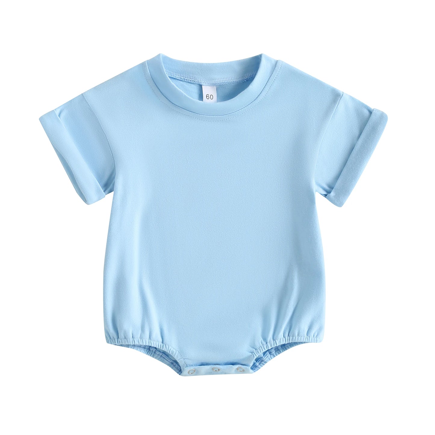 Citgeett Summer Infant Baby Boys Girls Bodysuit Short Sleeve Solid Color Jumpsuit Solid Casual Clothes
