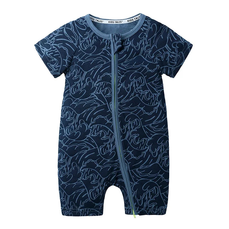 Summer Newborn Baby Cotton Bodysuits Infant Boy Girl Print Romper Fashion Short Sleeve Toddler Jumpsuit Soft Skin-friendly Thih