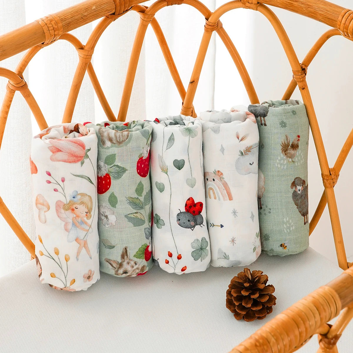 Premier Quality Bamboo Cotton Baby Muslin Swaddle Blanket Soft Newborn Wrap Infant Bath Towel Stroller Cover 120x110cm