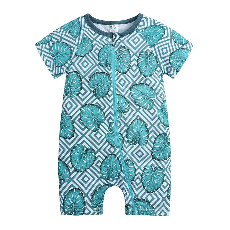 Summer Newborn Baby Cotton Bodysuits Infant Boy Girl Print Romper Fashion Short Sleeve Toddler Jumpsuit Soft Skin-friendly Thih