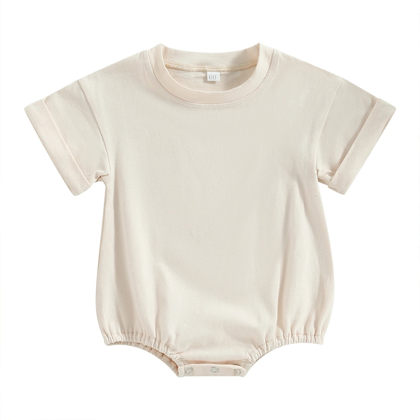 Citgeett Summer Infant Baby Boys Girls Bodysuit Short Sleeve Solid Color Jumpsuit Solid Casual Clothes