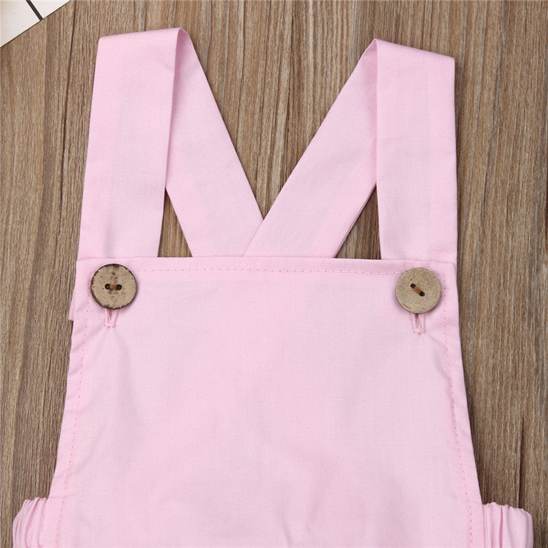 0-36m Unisex Baby Cotton Romper Sleeveless Suspender Solid Stripe Boys Jumpsuits With Button Casual Playsuits For Newborn Girls