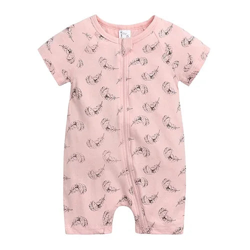 Summer Newborn Baby Cotton Bodysuits Infant Boy Girl Print Romper Fashion Short Sleeve Toddler Jumpsuit Soft Skin-friendly Thih