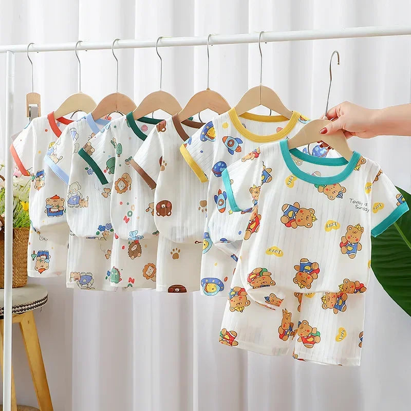 Baby Clothes New Summer Children's Clothing Children's Short-sleeved Shorts Suits Boys Girls Loungewear Outfit Children' Set