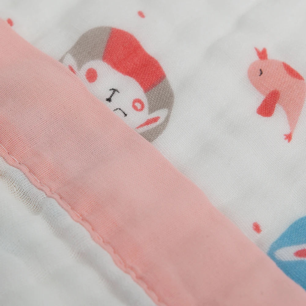 6 Layers Gauze Bath Towel Baby Blanket 110*110Cm Soft Breathable Muslin Cotton Absorbent Towel Infant Wrap Newborn Swaddle