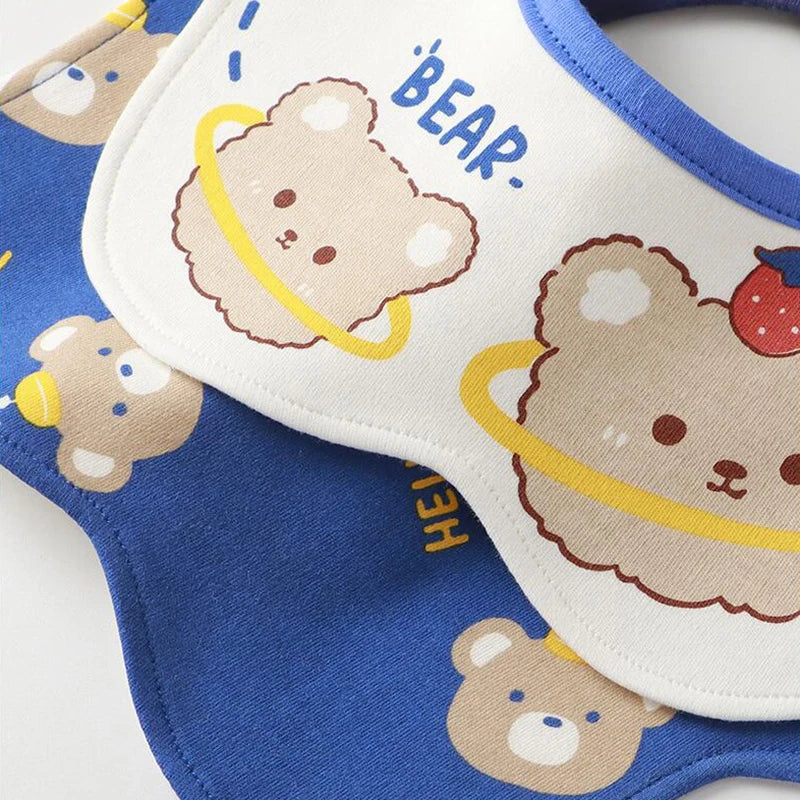 Bear Print Baby Bibs Pure Cotton Newborn Boys/Girls