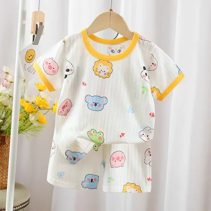 Baby Clothes New Summer Children's Clothing Children's Short-sleeved Shorts Suits Boys Girls Loungewear Outfit Children' Set
