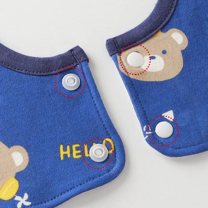 Bear Print Baby Bibs Pure Cotton Newborn Boys/Girls