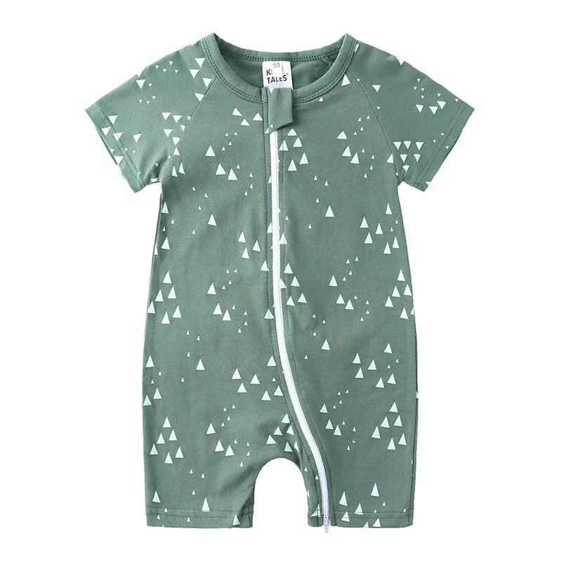 Summer Newborn Baby Cotton Bodysuits Infant Boy Girl Print Romper Fashion Short Sleeve Toddler Jumpsuit Soft Skin-friendly Thih