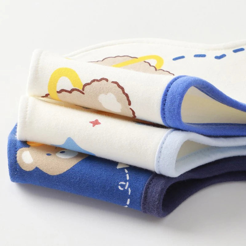 Bear Print Baby Bibs Pure Cotton Newborn Boys/Girls