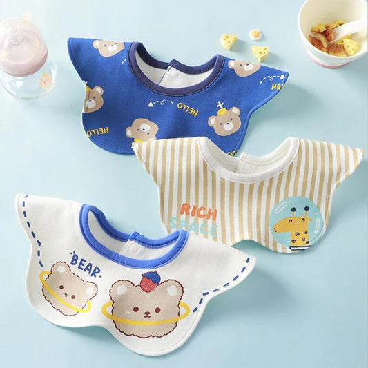 Bear Print Baby Bibs Pure Cotton Newborn Boys/Girls